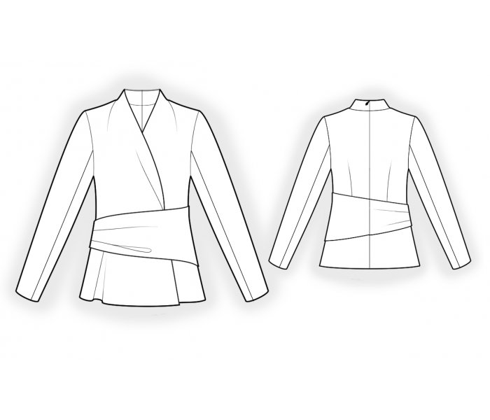Jacket With Decorative Belt - Sewing Pattern #4762. Made-to-measure ...