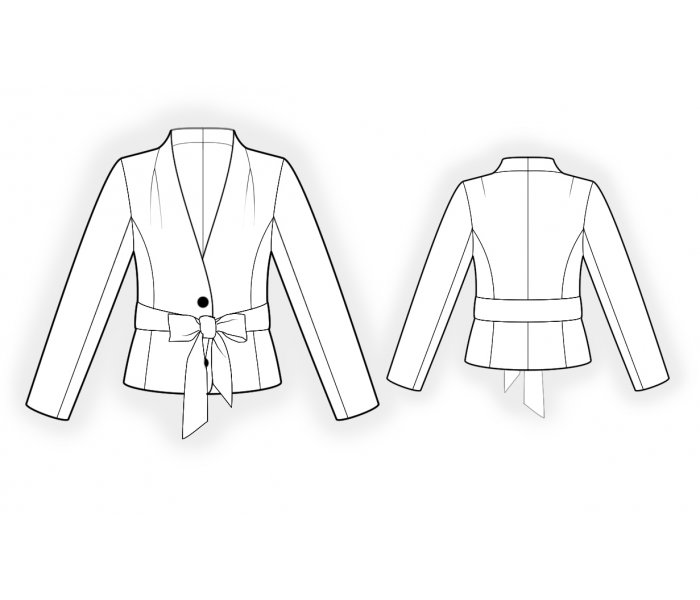 Jacket With Belt - Sewing Pattern #4768. Made-to-measure sewing pattern ...