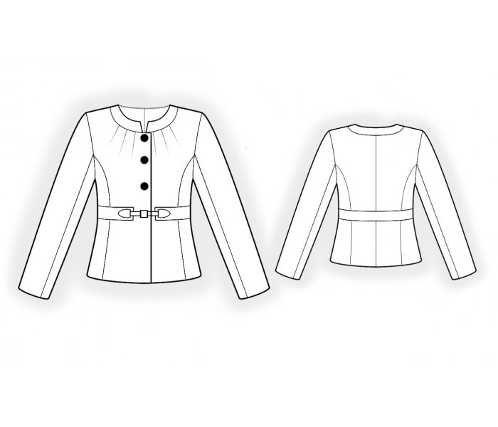 Jacket With Belt And Decorative Closure - Sewing Pattern #4773. Made-to ...