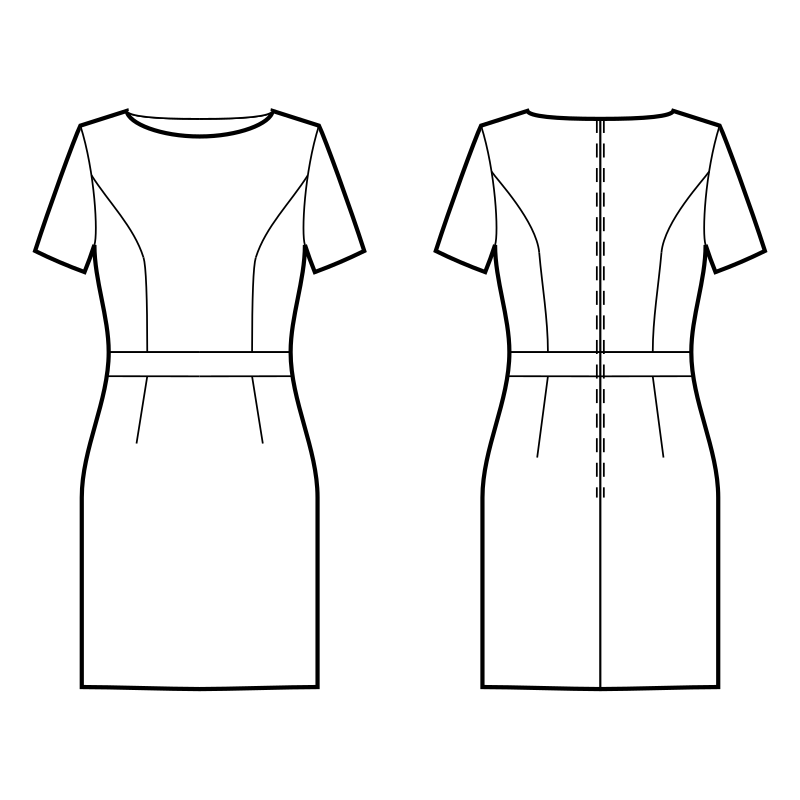 Dress With Waistband - Sewing Pattern #S4103. Made-to-measure sewing ...