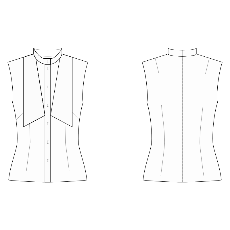 Blouse With Notched Collar - Sewing Pattern #S1002. Made-to-measure ...