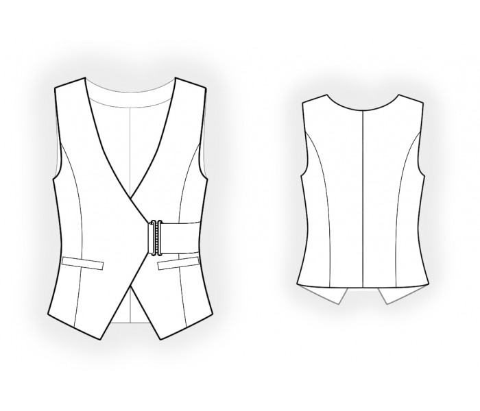 Vest With Belt - Sewing Pattern #4821. Made-to-measure sewing pattern ...