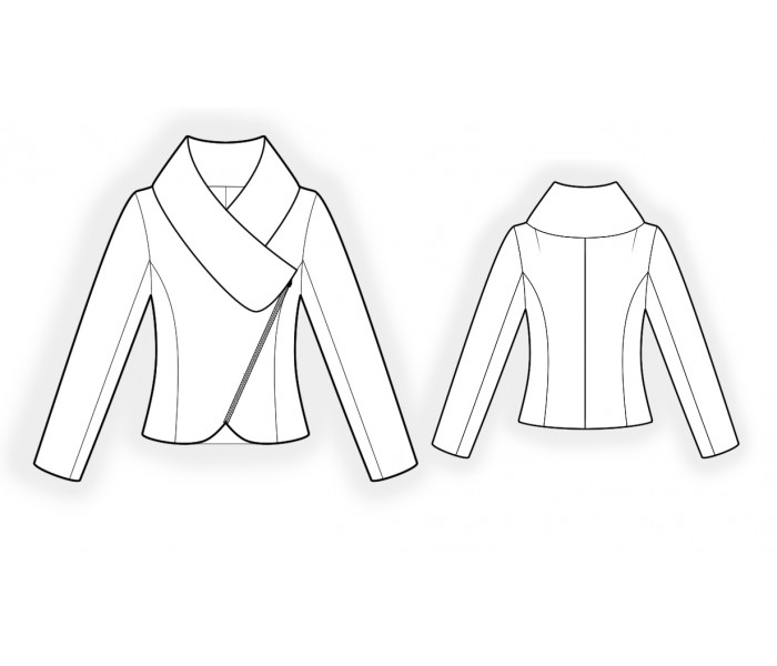 Jacket With Slanted Zipper - Sewing Pattern #4888. Made-to-measure ...