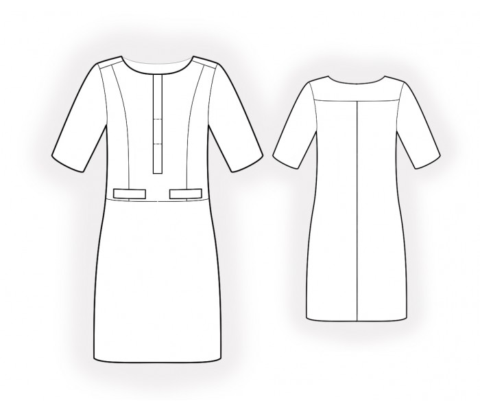 Shift Dress - Sewing Pattern #4891. Made-to-measure sewing pattern from ...