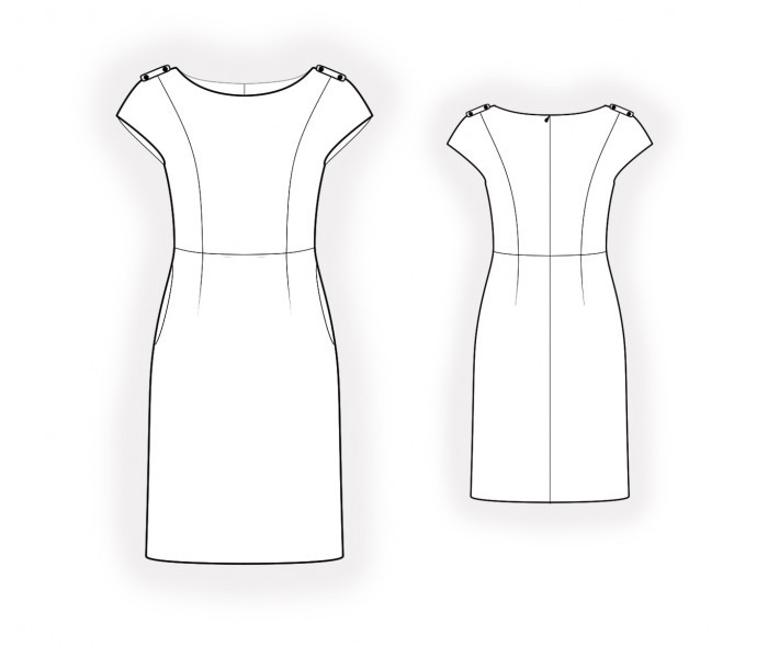 Dress With Shoulder Straps - Sewing Pattern #4910. Made-to-measure ...