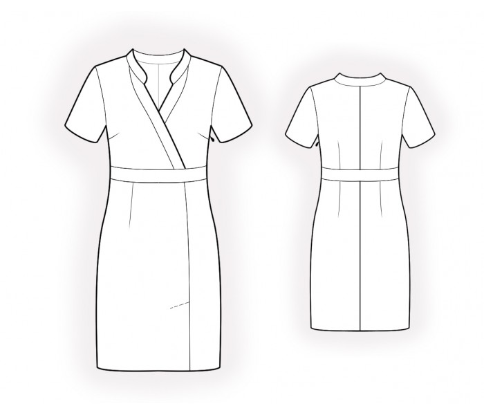 Dress With Front Vent - Sewing Pattern #4913. Made-to-measure sewing ...
