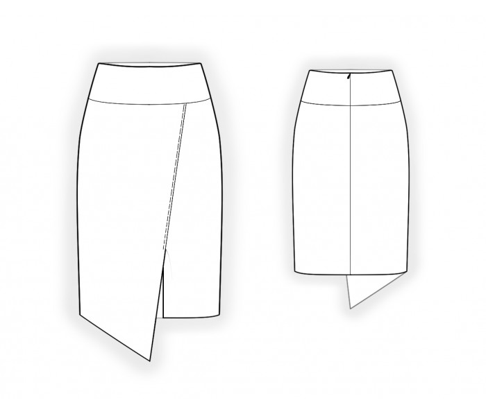 Asymmetrical Skirt - Sewing Pattern #4927. Made-to-measure sewing ...