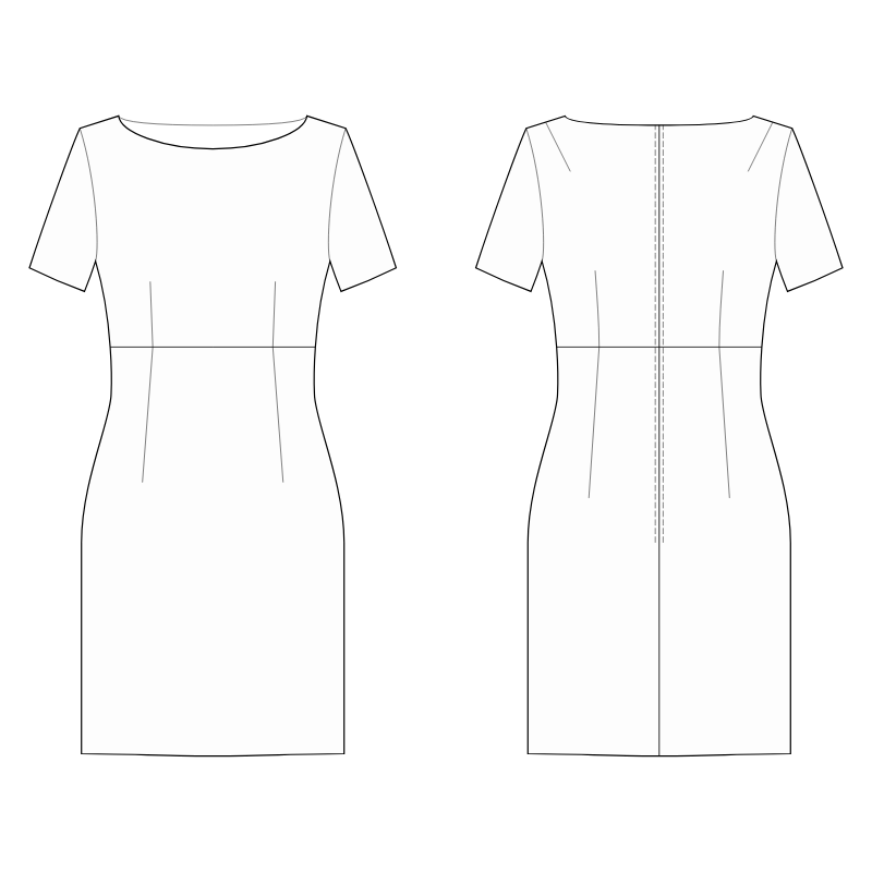 High Waist Dress - Sewing Pattern #S4052. Made-to-measure sewing ...