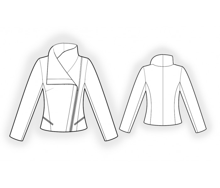 Jacket With Slanted Closure - Sewing Pattern #4954. Made-to-measure ...