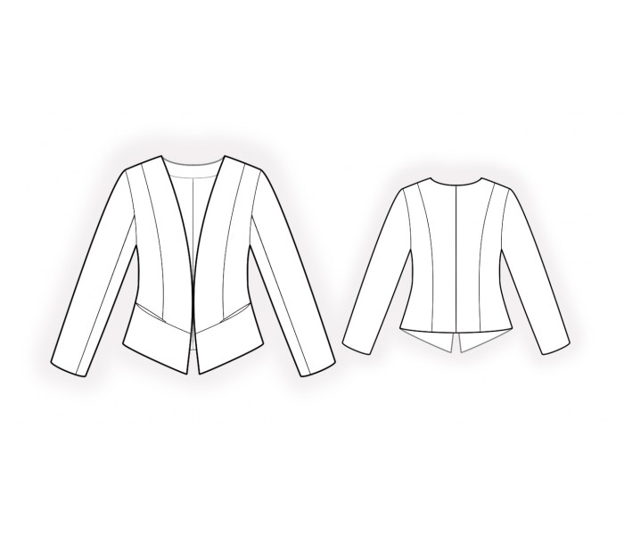 Jacket Without Closure - Sewing Pattern #4983. Made-to-measure sewing ...