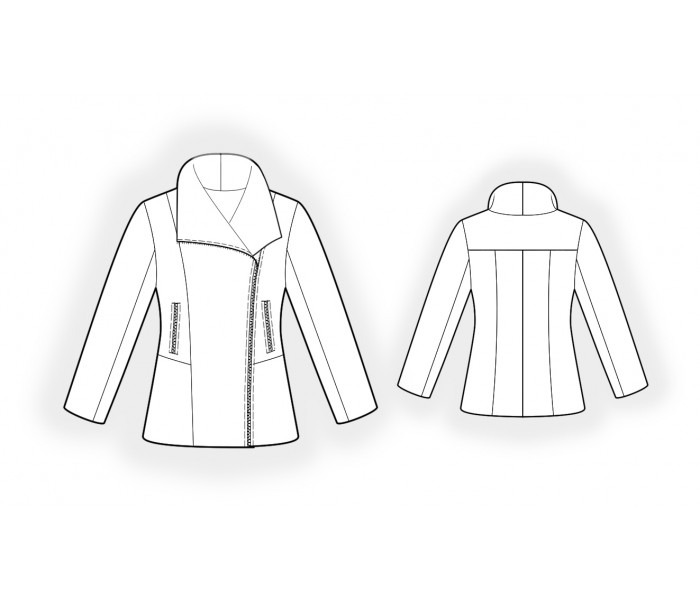 Jacket With Asymmetrical Closure - Sewing Pattern #4829. Made-to ...