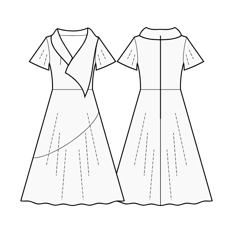 Late 1920S Dress - Sewing Pattern #Y1920011. Made-to-measure sewing ...
