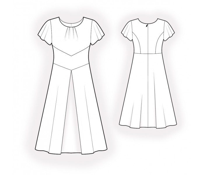 Dress With Box Pleat - Sewing Pattern #2208. Made-to-measure sewing ...