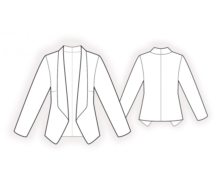 Jacket With Shawl Collar - Sewing Pattern #2296. Made-to-measure sewing ...