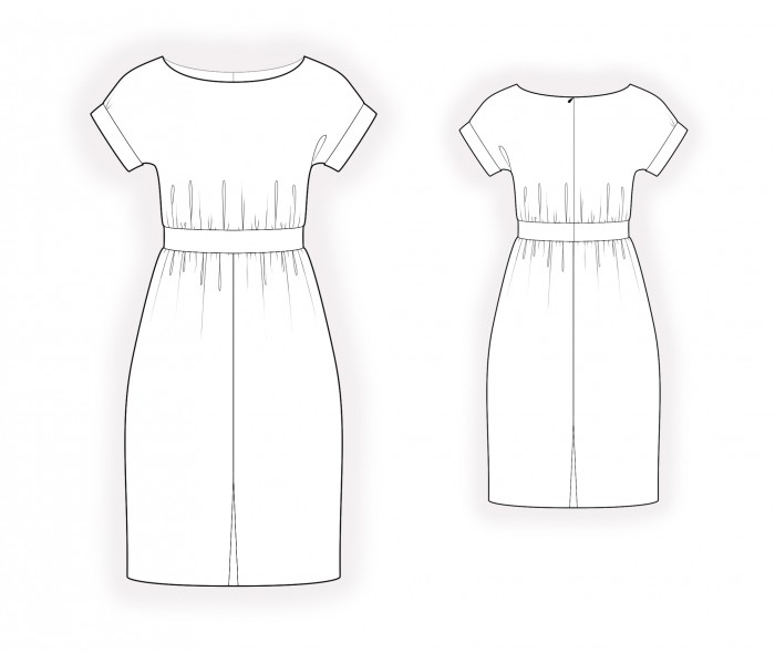 Dress With Boat Neckline - Sewing Pattern #2279. Made-to-measure sewing ...