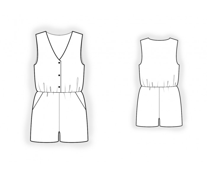 Jumpsuit With Pockets - Sewing Pattern #2318. Made-to-measure sewing ...