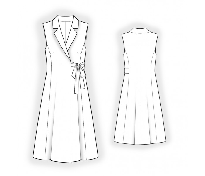 Sleeveless Dress With Wrap - Sewing Pattern #2334. Made-to-measure ...
