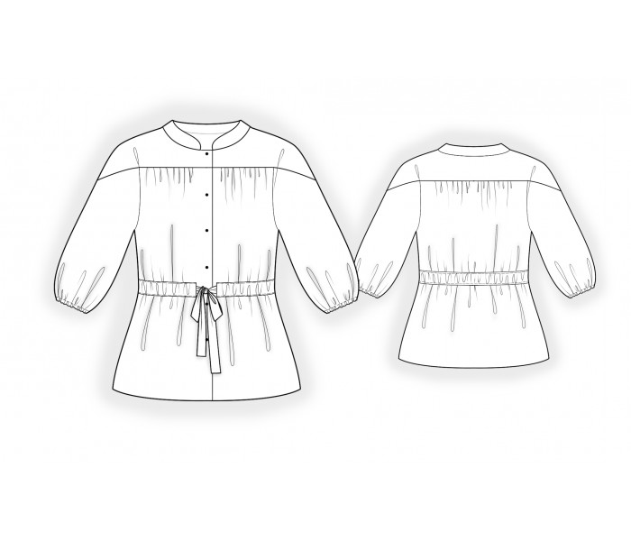 Blouse With Yoke And One-Piece Sleeve - Sewing Pattern #2392. Made-to ...