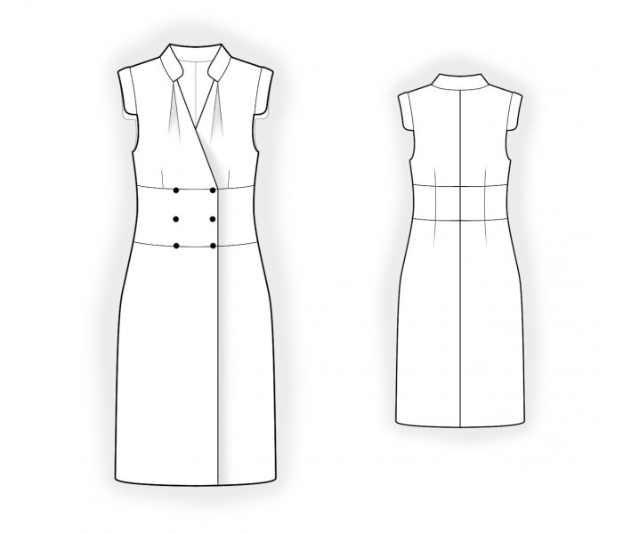 Double-Breasted Dress - Sewing Pattern #2423. Made-to-measure sewing ...