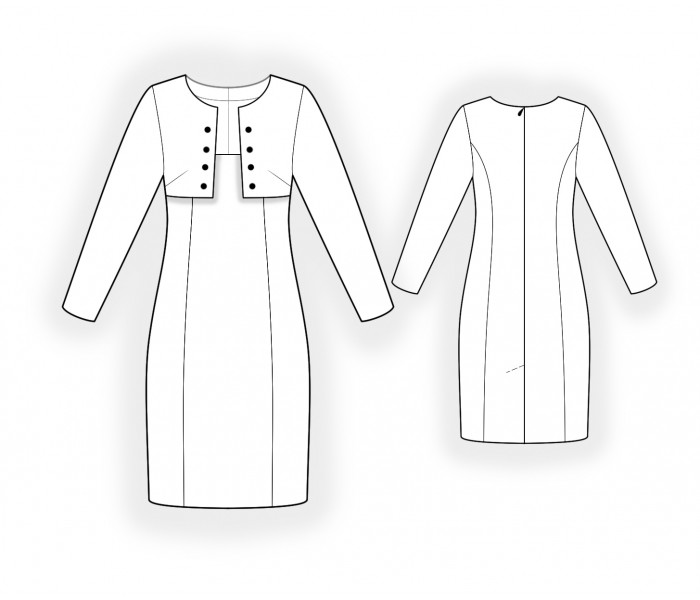 Dress With Bolero Imitation - Sewing Pattern #2488. Made-to-measure ...