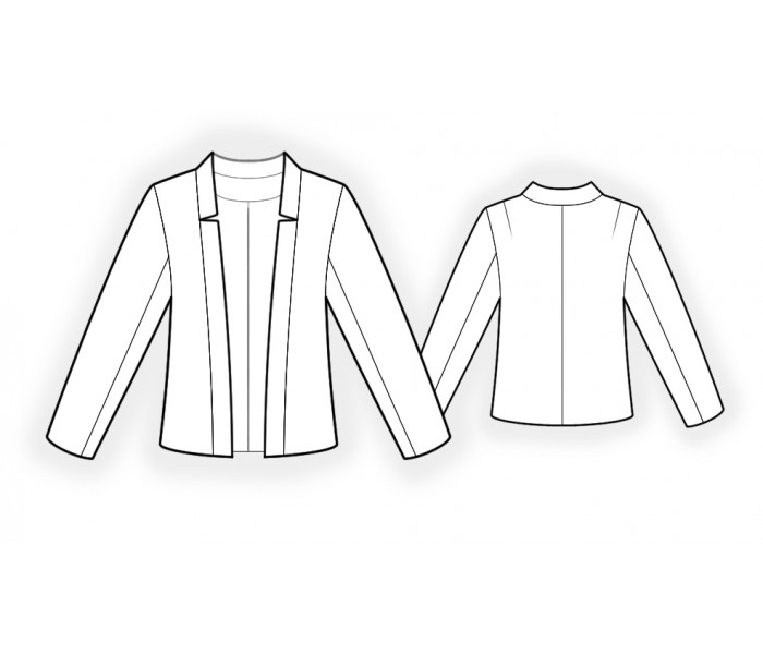Jacket Without Closure - Sewing Pattern #2507. Made-to-measure sewing ...