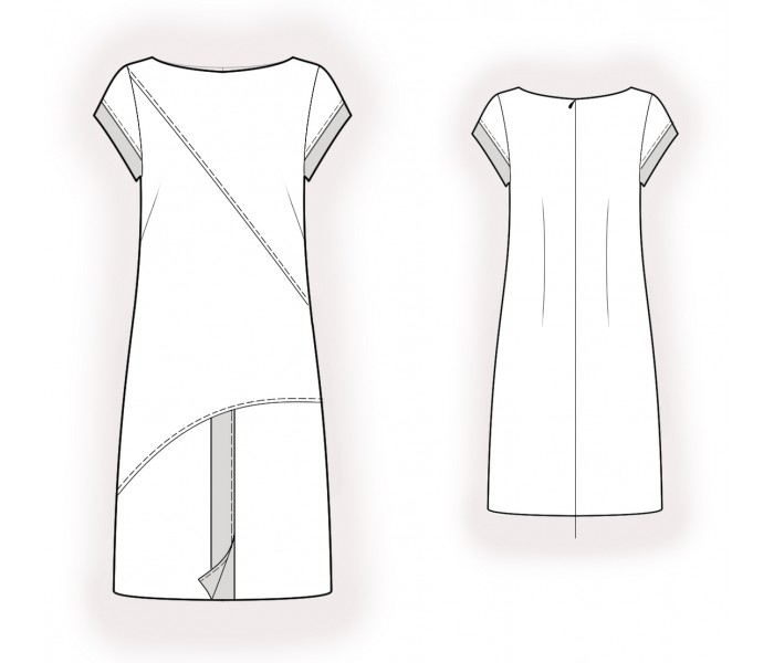 Asymmetrical Dress - Sewing Pattern #2487. Made-to-measure sewing ...