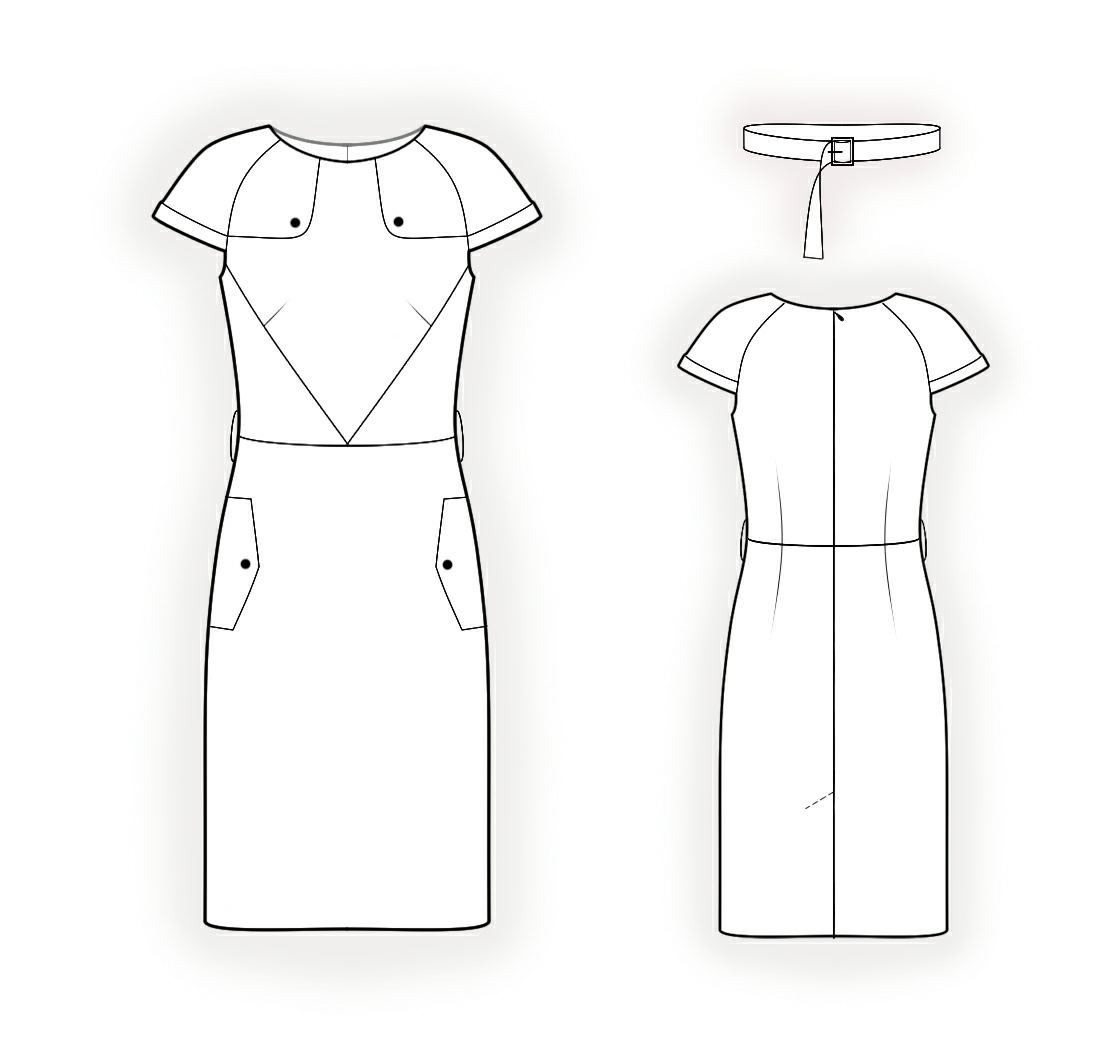 Dress With Yoke - Sewing Pattern #4274. Made-to-measure sewing pattern ...