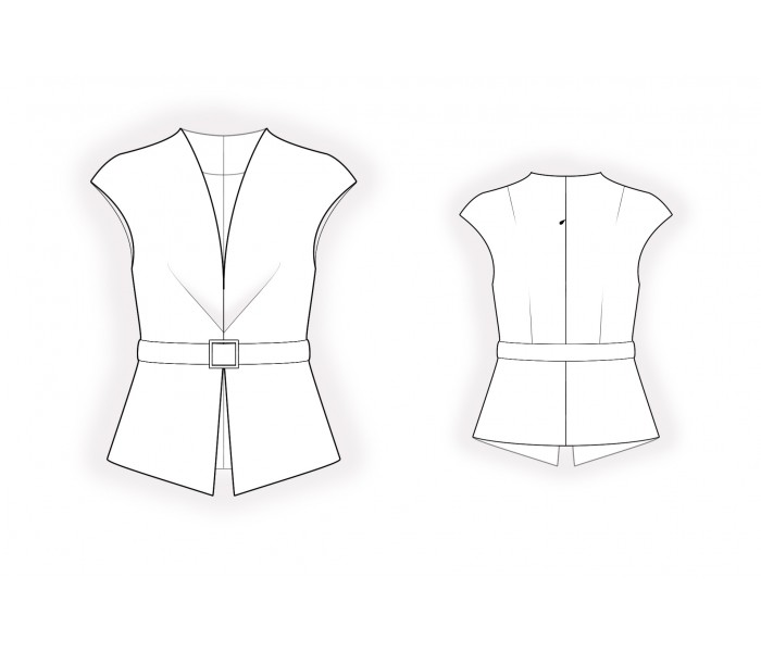 Vest With Belt - Sewing Pattern #2533. Made-to-measure sewing pattern ...