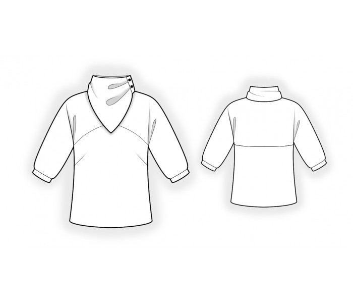 Sweatshirt With Decorative Collar - Sewing Pattern #2543. Made-to ...