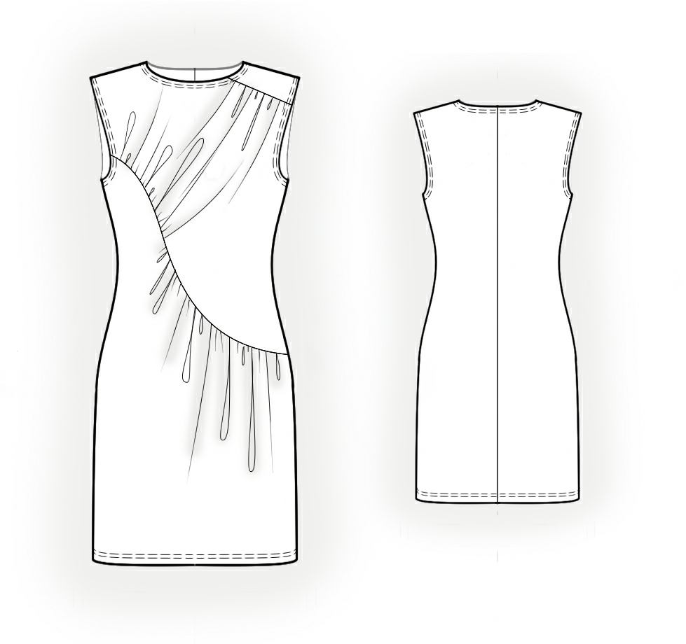 Моделирование складок по горловине. Платье с драпировкой выкройка. Моделирование отрезного платья. Сборка по горловине моделирование. Моделирование лифа платья.