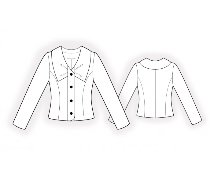 Jacket With Decorative Collar - Sewing Pattern #2601. Made-to-measure ...