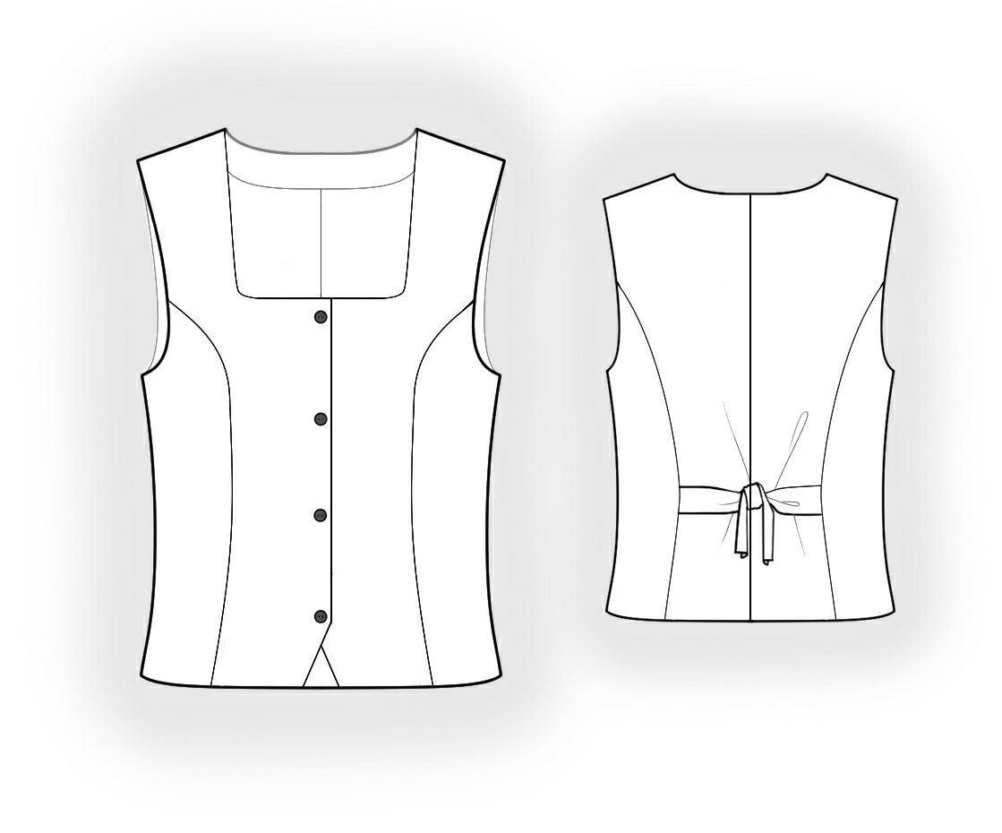Waistcoat With Princess Seams - Sewing Pattern #5955. Made-to-measure ...