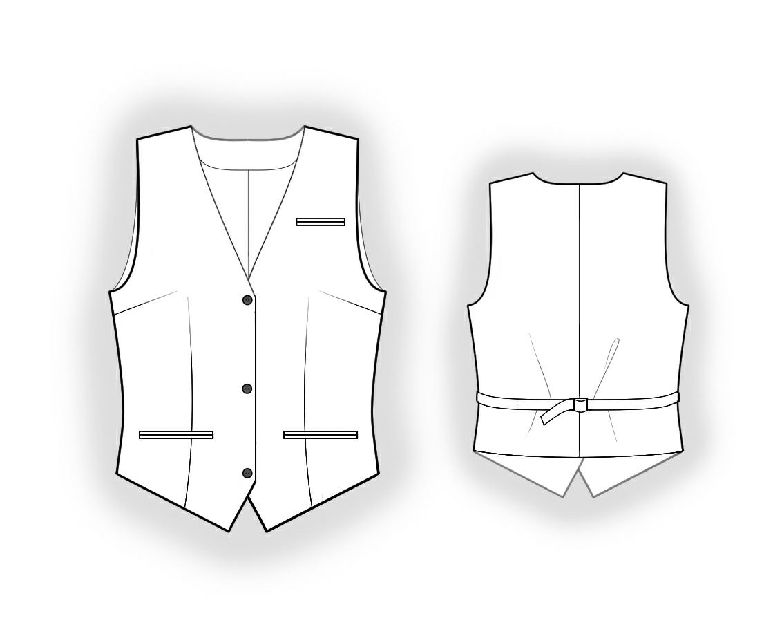 Waistcoat - Sewing Pattern #5954. Made-to-measure sewing pattern from ...