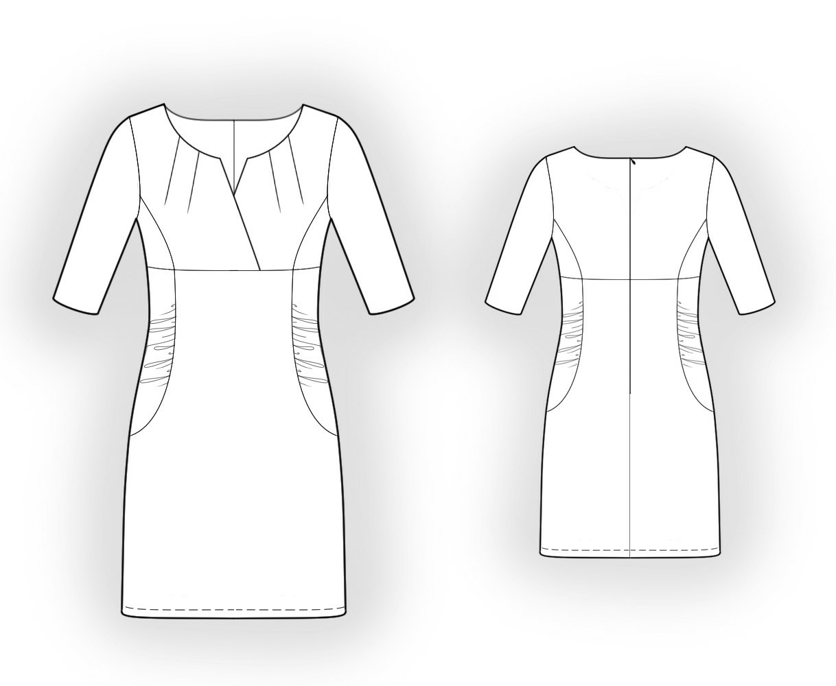 Dress - Sewing Pattern #5860. Made-to-measure sewing pattern from ...
