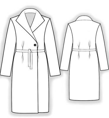 Coat With Wide Open Collar - Sewing Pattern #5833. Made-to-measure ...