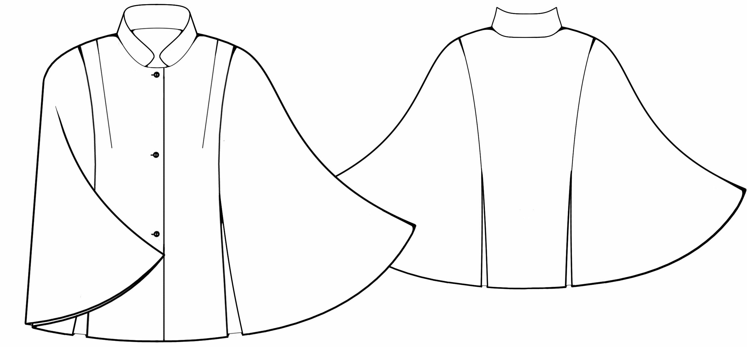 Creative Fabric Cloak Cape Sketch Drawing How To with simple drawing
