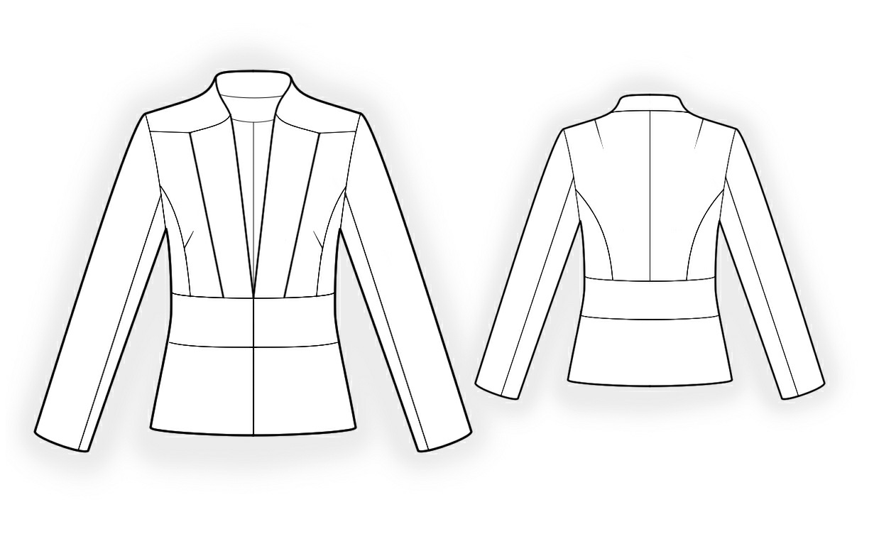 Jacket With Decorative Lapels - Sewing Pattern #4243. Made-to-measure ...