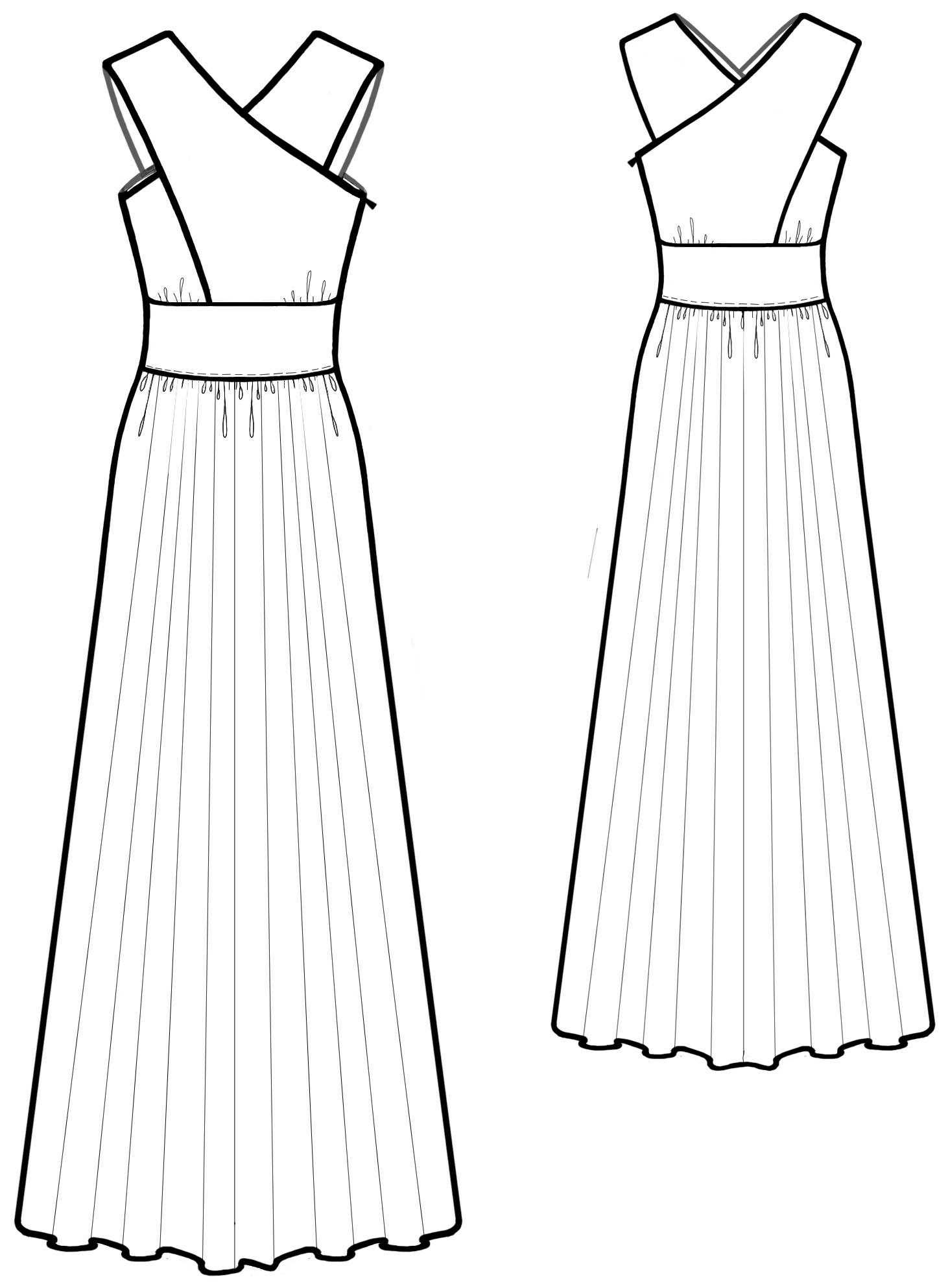 Dress - Sewing Pattern #5584. Made-to-measure sewing pattern from