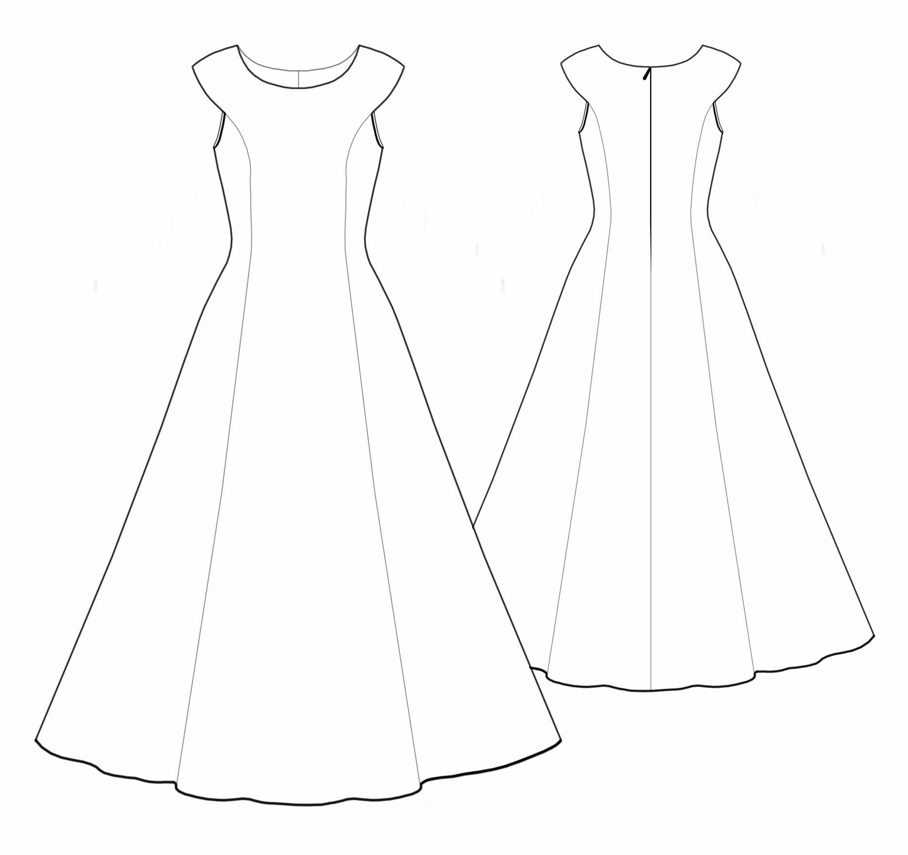 Wedding Dress - Sewing Pattern #5529. Made-to-measure sewing pattern ...