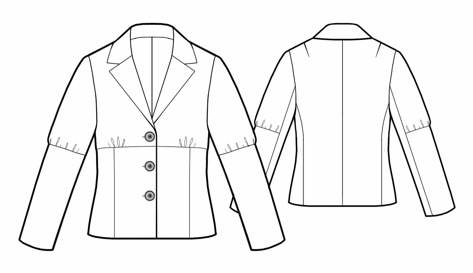 Jacket With Tucks - Sewing Pattern #5512. Made-to-measure sewing ...