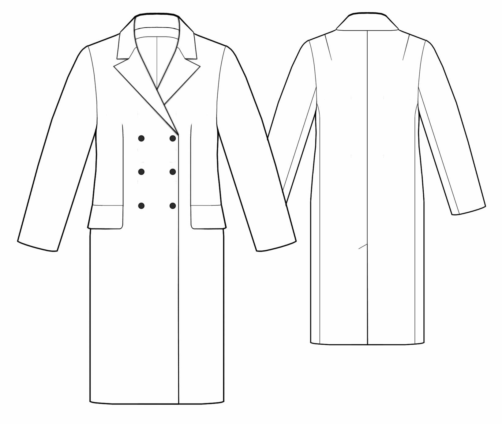 Coat Dress - Sewing Pattern #5511. Made-to-measure sewing pattern from ...