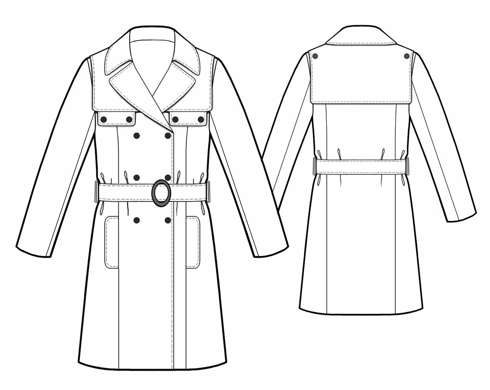 Trench Coat - Sewing Pattern #5488. Made-to-measure sewing pattern from ...