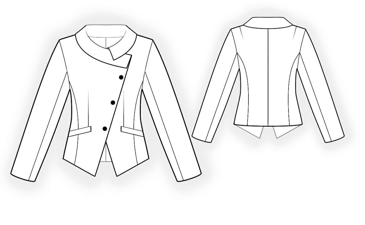 Jacket With Bias Band - Sewing Pattern #4218. Made-to-measure sewing ...
