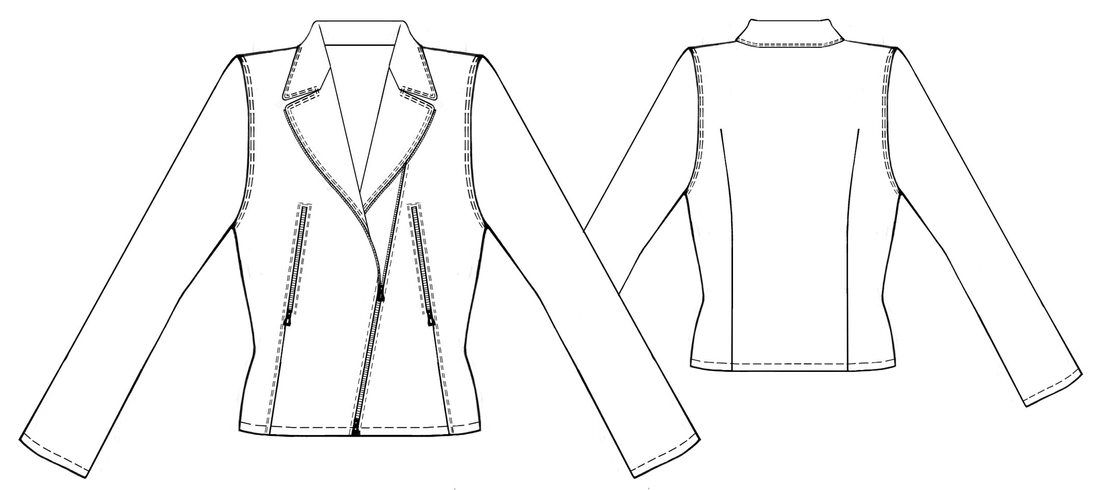 Zipped Jacket - Sewing Pattern #5355. Made-to-measure sewing pattern ...