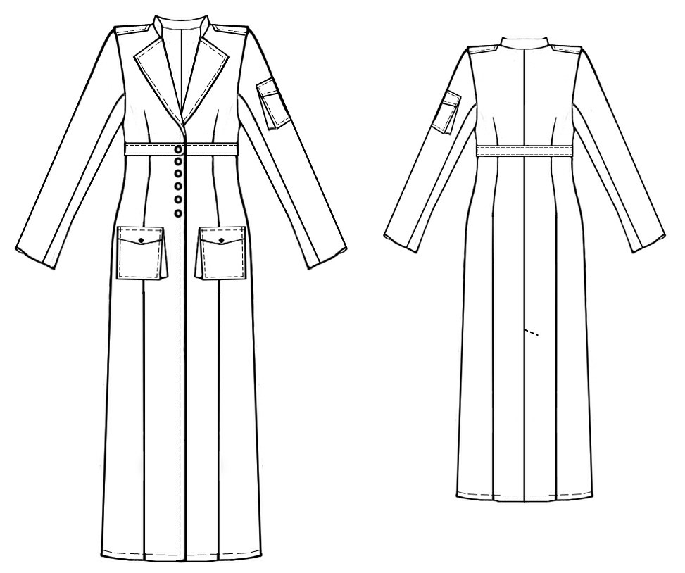 Coat From Jeans Fabric - Sewing Pattern #5343. Made-to-measure sewing ...