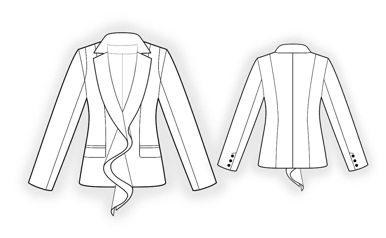 Jacket With Decorative Band - Sewing Pattern #4210. Made-to-measure ...