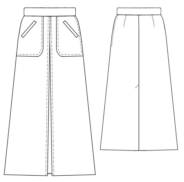 Long Skirt With A Pleat - Sewing Pattern #5265. Made-to-measure sewing ...